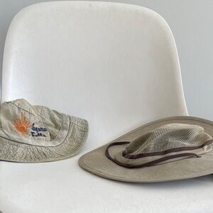 Beige Sun Hats with Embroidered Logo Niagara Falls Swiss tech